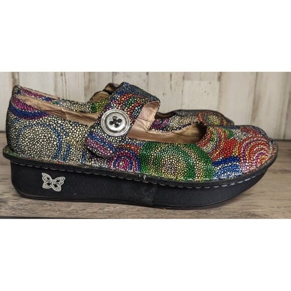 Alegria Paloma Bullseye Women’s Euro Sz 39/US Sz 9 Orthopedic Cushioned Colorful - Picture 5 of 10